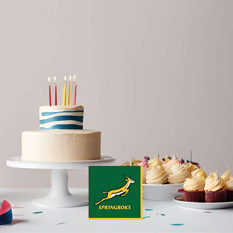Springbok themed Napkins/Serviettes  33cm Pack of 16