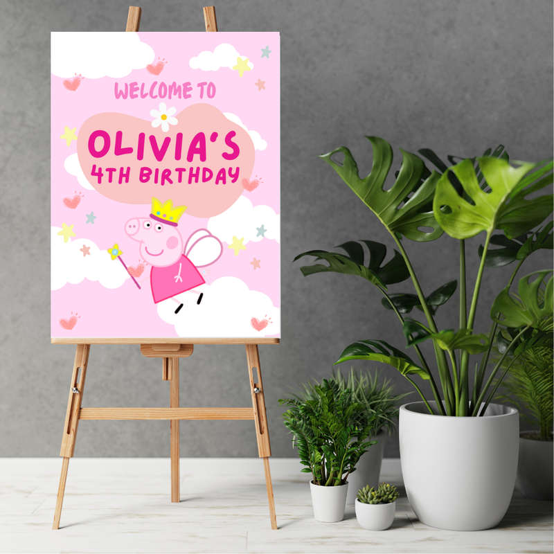 Welcome Board Peppa Pig Princess