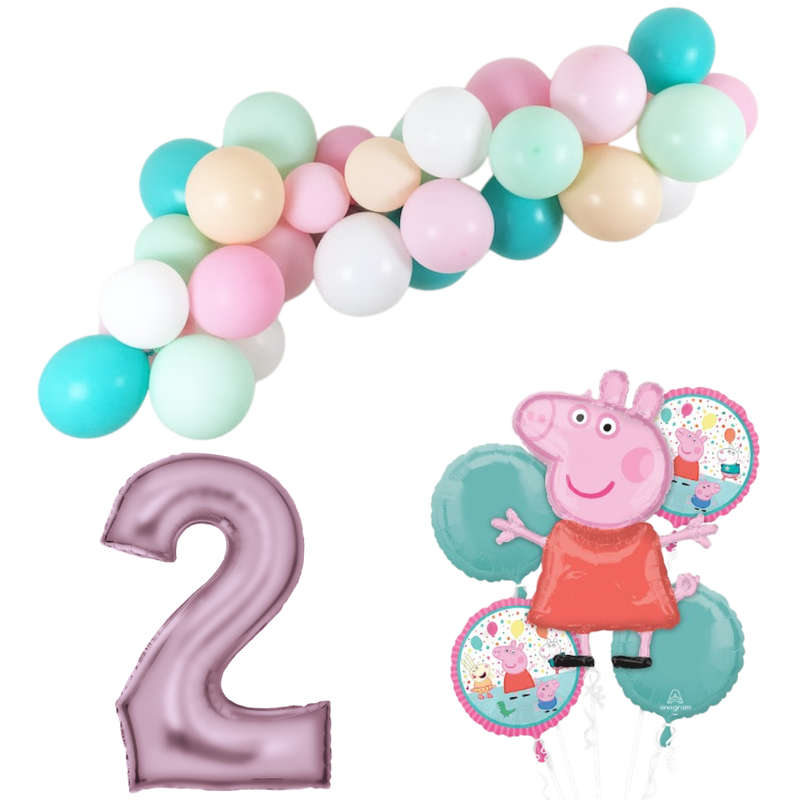Peppa Pig Themed Balloon Garland Kit