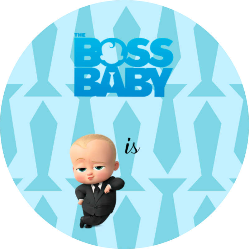 BOSS BABY PARTY DECOR Round Backdrop Balloon Garland, Plinth and Character Cutout
