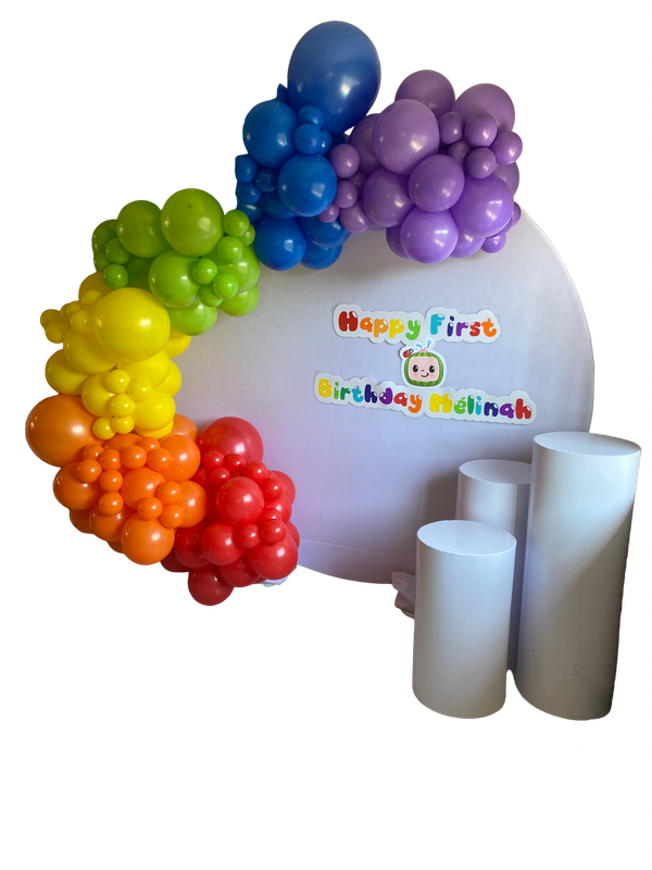 COCOMELON DECOR V2, personalized kiddies birthday party themed decor party customized full print ...