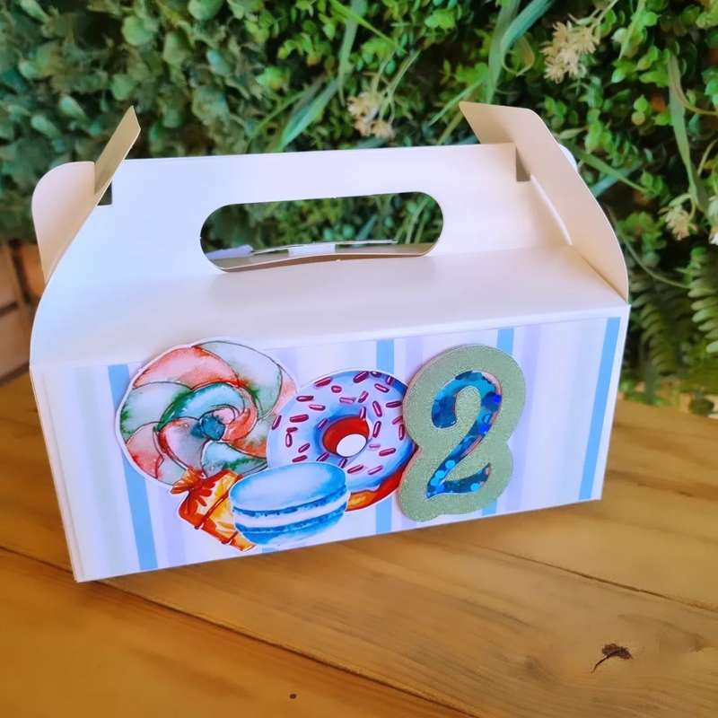 TWO SWEET PARTY PACK 5 BOXES only, personalized kiddies birthday party themed decor party boxes c...