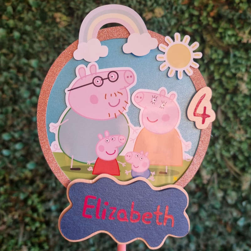 Peppa Pig Cake Topper- Muddy Puddles Blue