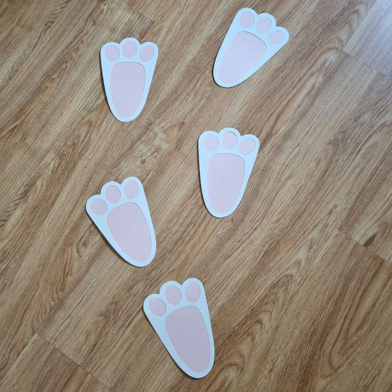 Bunny Rabbit Foot Prints Easter Decor Set of 10