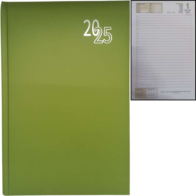 Page A Day Diary 2025 A5/A4 - Green