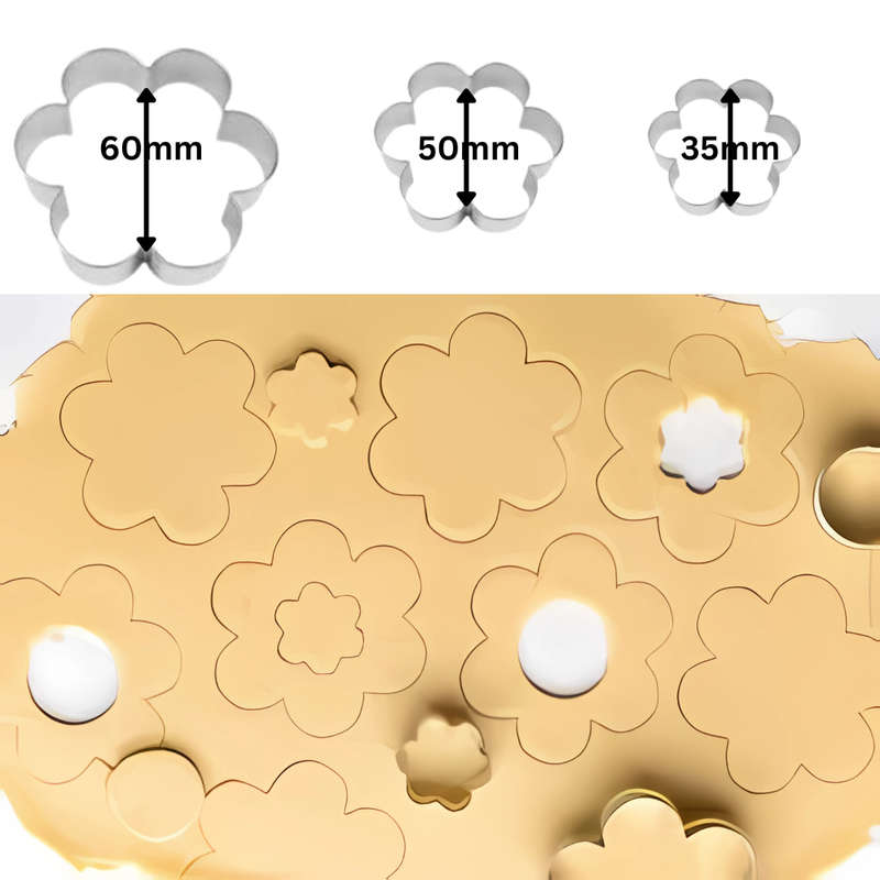 Cookie Cutter Set S/Steel Flowers - 3's
