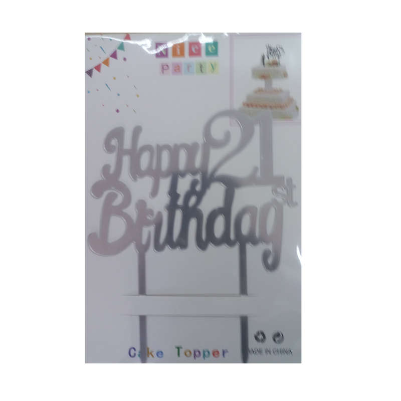 Acrylic Cake Topper Happy Birthday Numbered