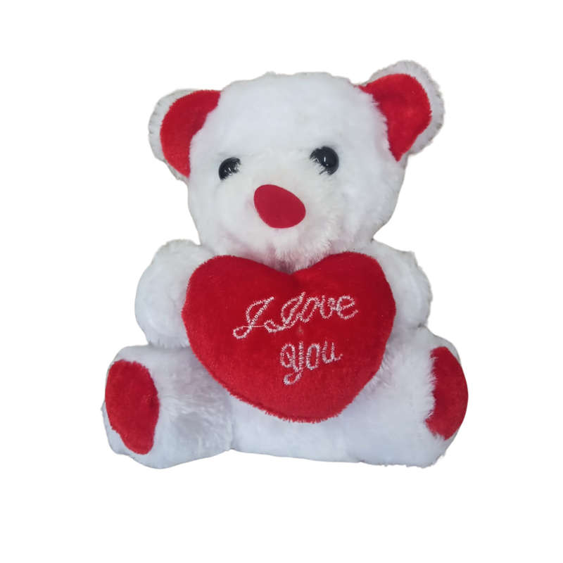 White "I Love You" Teddy Bear - Small