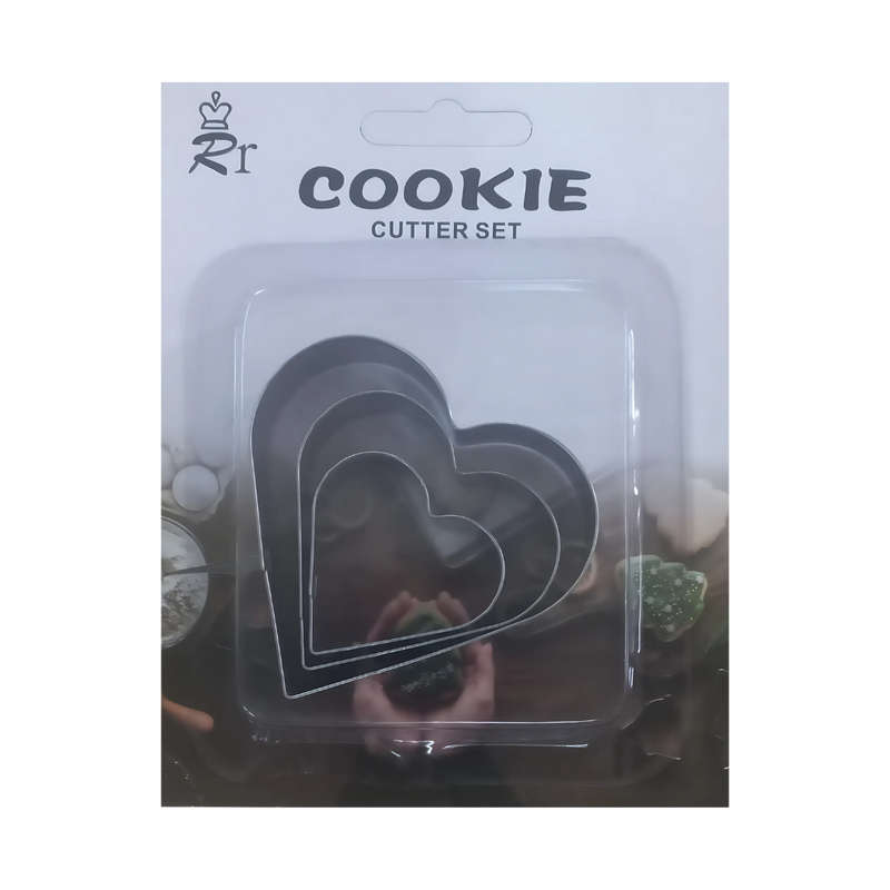 Cookie Cutter Set S/Steel Heart - 3's
