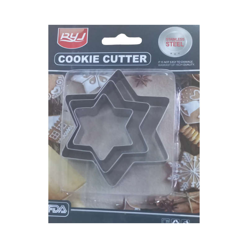Cookie Cutter Set S/Steel Star- 3's