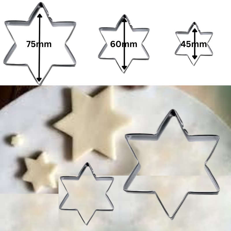 Cookie Cutter Set S/Steel Star- 3's
