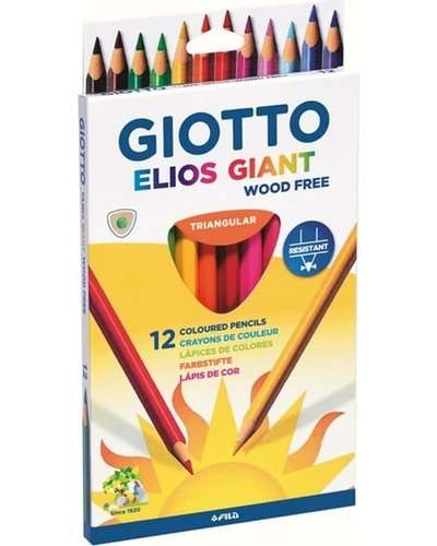 Giotto Elios Giant Tri Pencil Colours 12'S