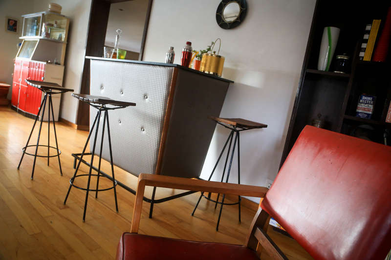 Mid Century Bar Counter and Three Chairs - Chair
