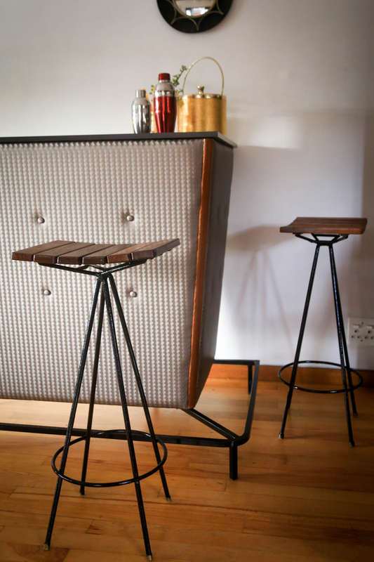 Mid Century Bar Counter and Three Chairs - Chair