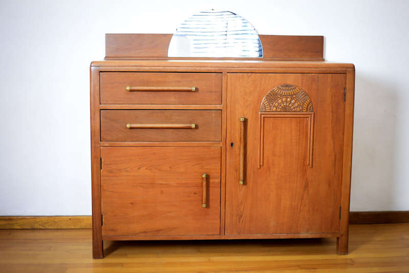 Art Deco Teak Two Door Sideboard