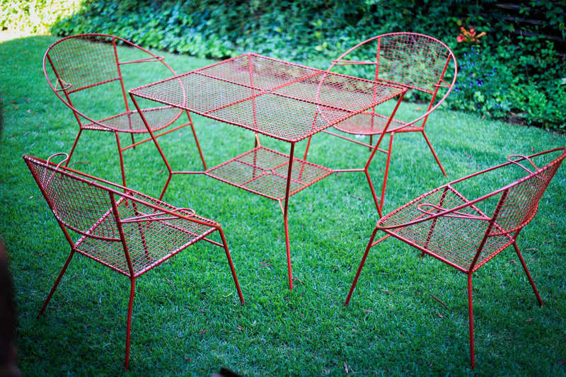 Red Retro Garden Furniture Set - Chair