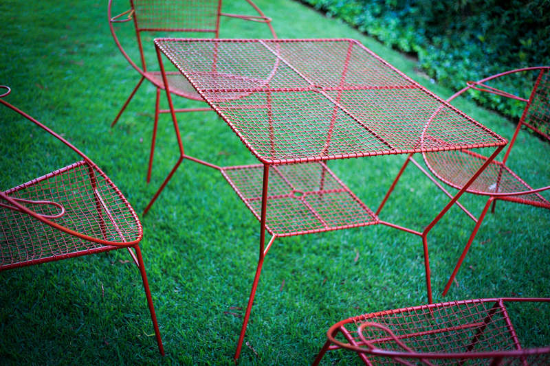 Red Retro Garden Furniture Set - Chair