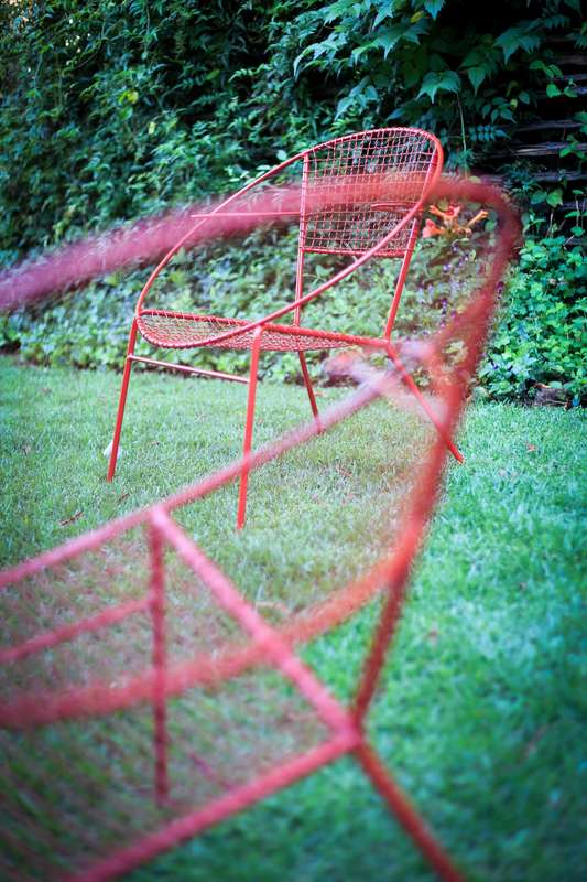 Red Retro Garden Furniture Set - Chair