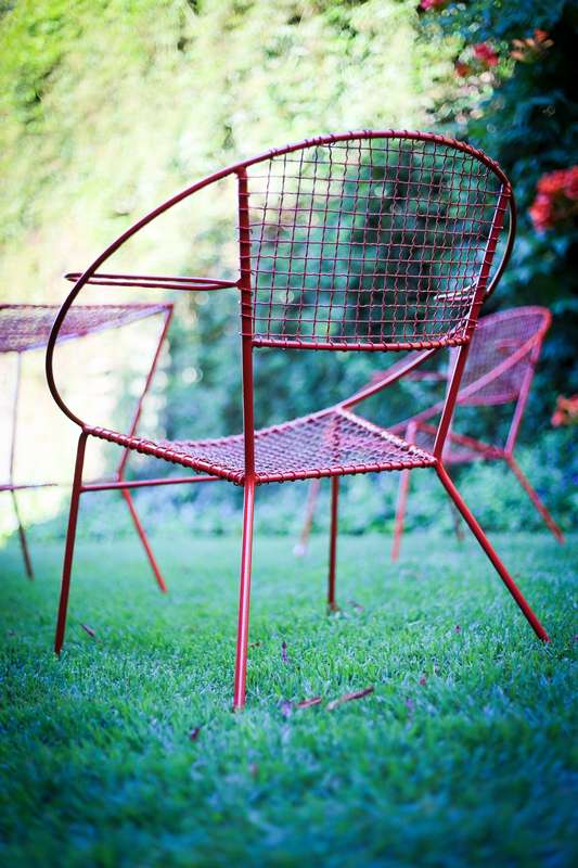 Red Retro Garden Furniture Set - Chair
