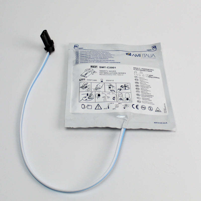 Smarty Saver Defib Pads  Adult / Paediatric. Disposable & Pre Connected