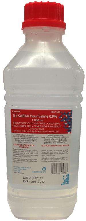 Sodium Chloride 0.9% - 1000ml Bottle