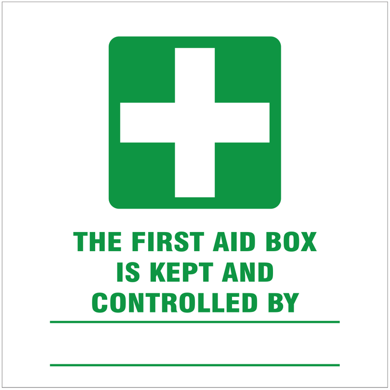 First aid box is kept and controlled by safety sign