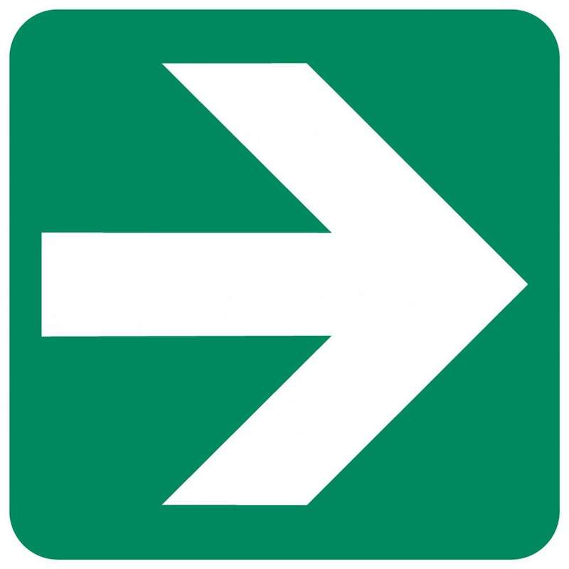 Directional Green Arrow safety sign