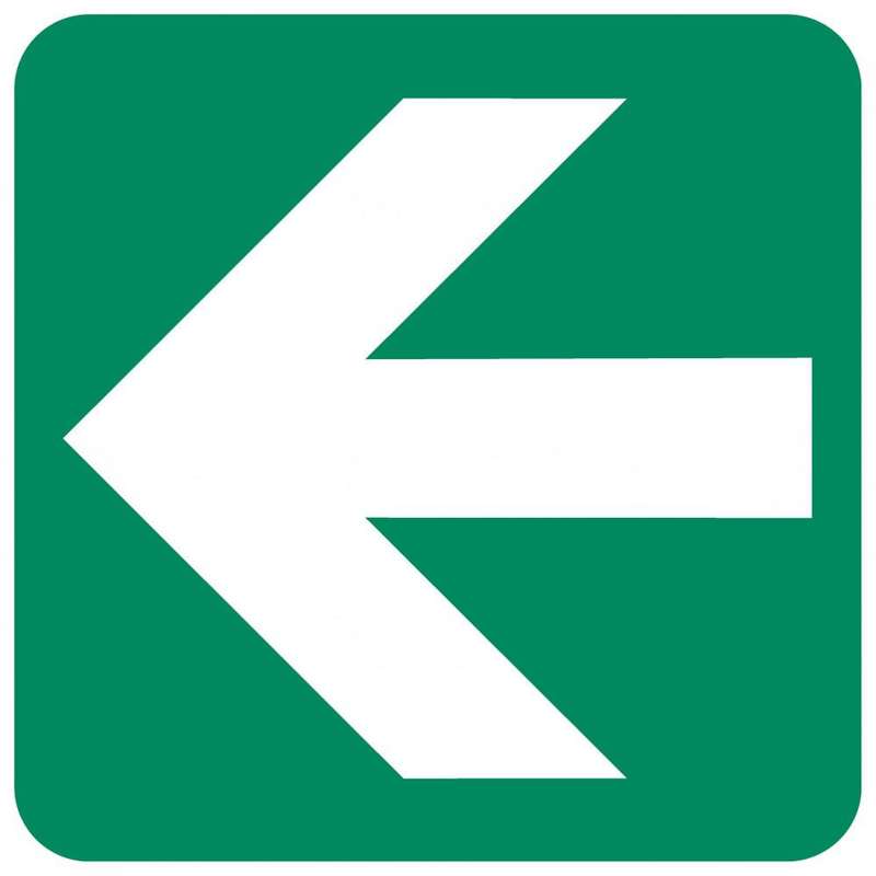 Directional Green Arrow safety sign