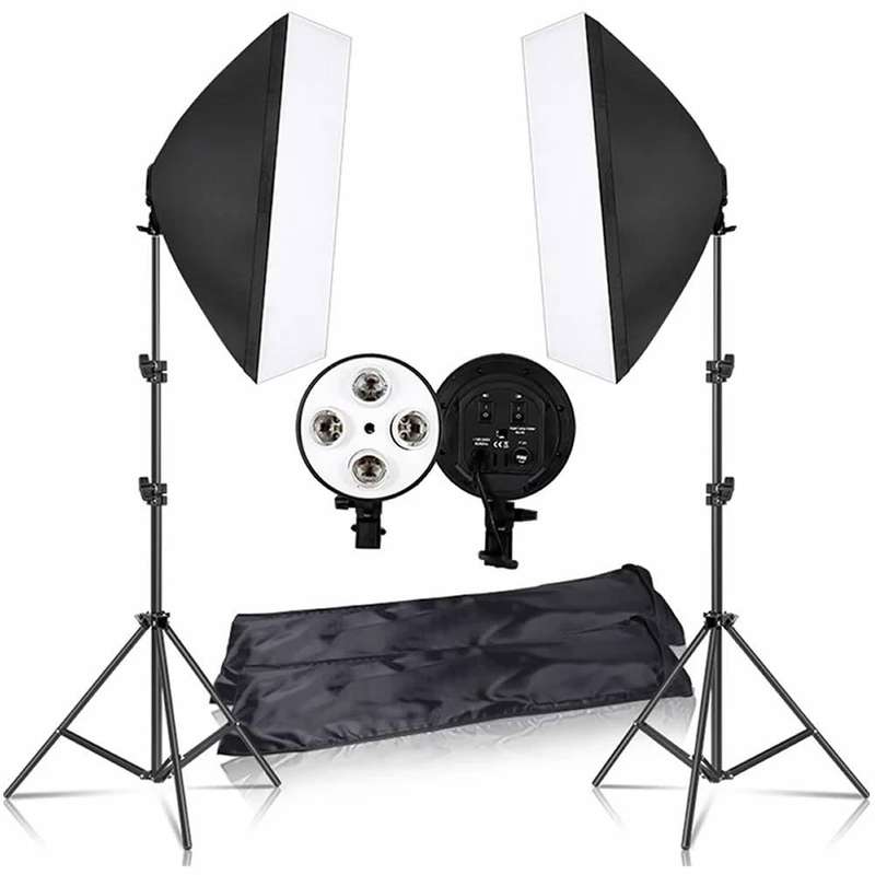 Soft box Squared photography 4 socket e27 Light double