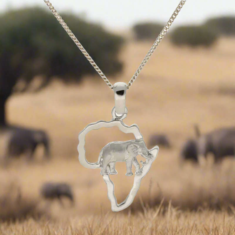 Majestic Africa Sterling Silver Elephant Necklace - Carry the Continent's Heart