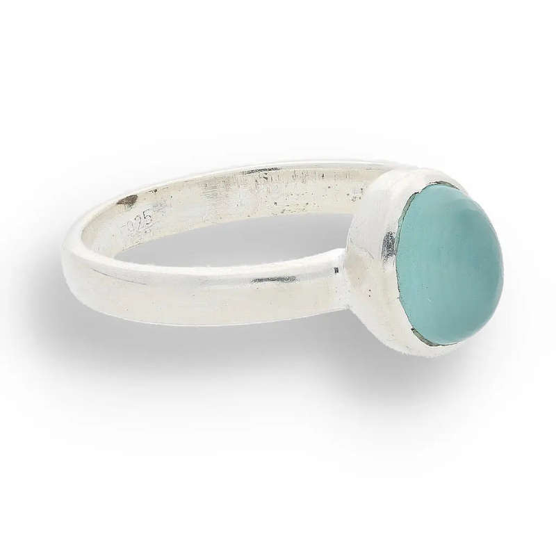 Blue Chalcedony Ring  Serenity & Self-Expression in Sterling Silver
