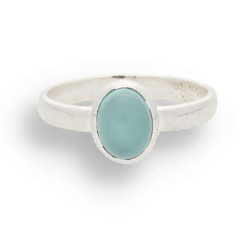 Blue Chalcedony Ring  Serenity & Self-Expression in Sterling Silver