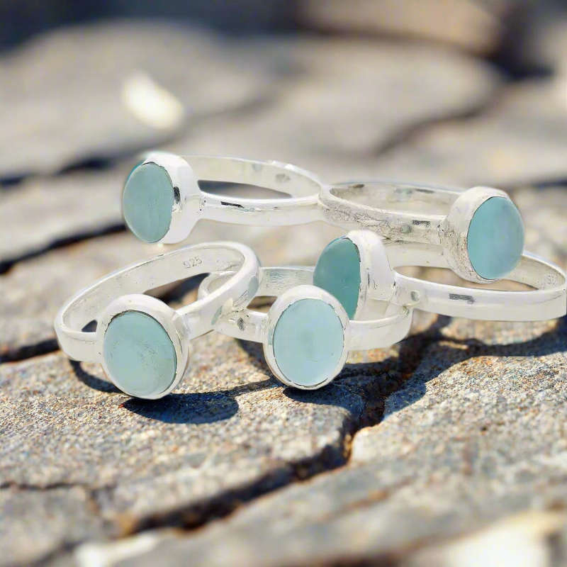 Blue Chalcedony Ring  Serenity & Self-Expression in Sterling Silver