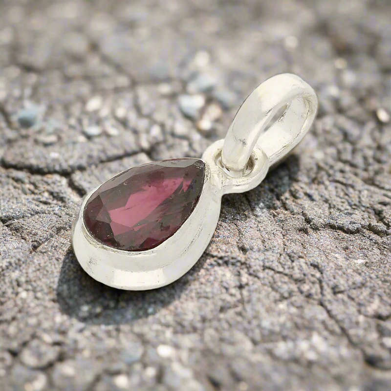 Celestial Drops Garnet Necklace - Stone of Passion and Strength