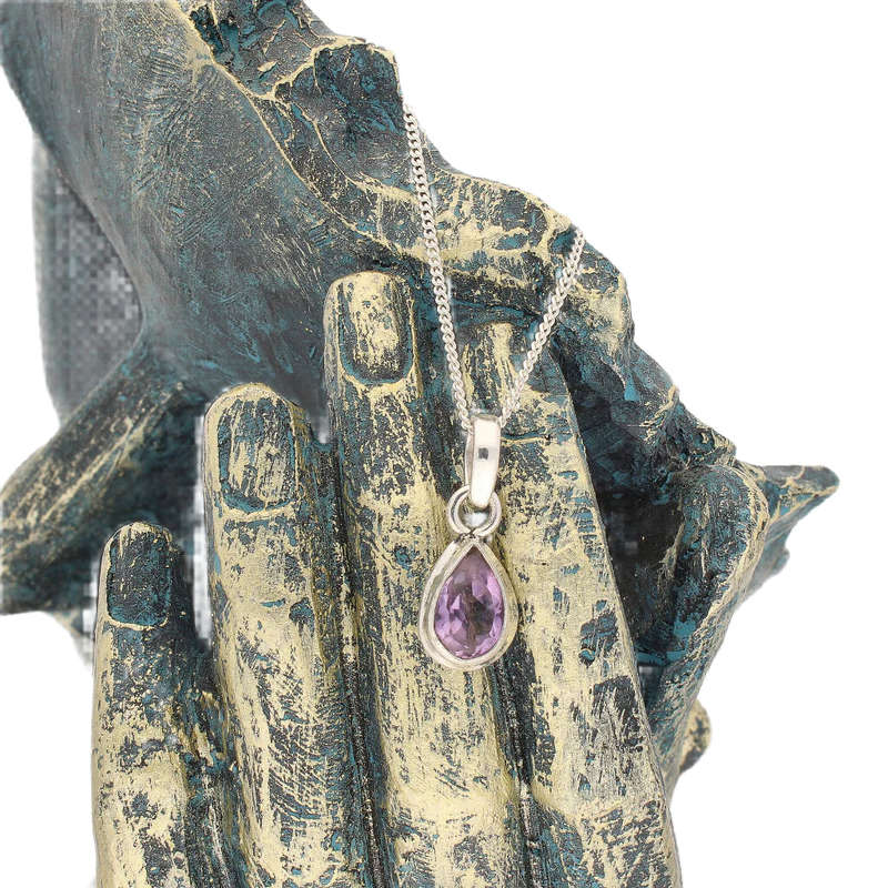 Celestial Drops Amethyst Necklace - Stone of Peace and Spiritual Wisdom