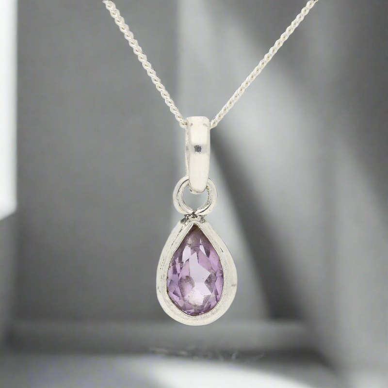Celestial Drops Amethyst Necklace - Stone of Peace and Spiritual Wisdom