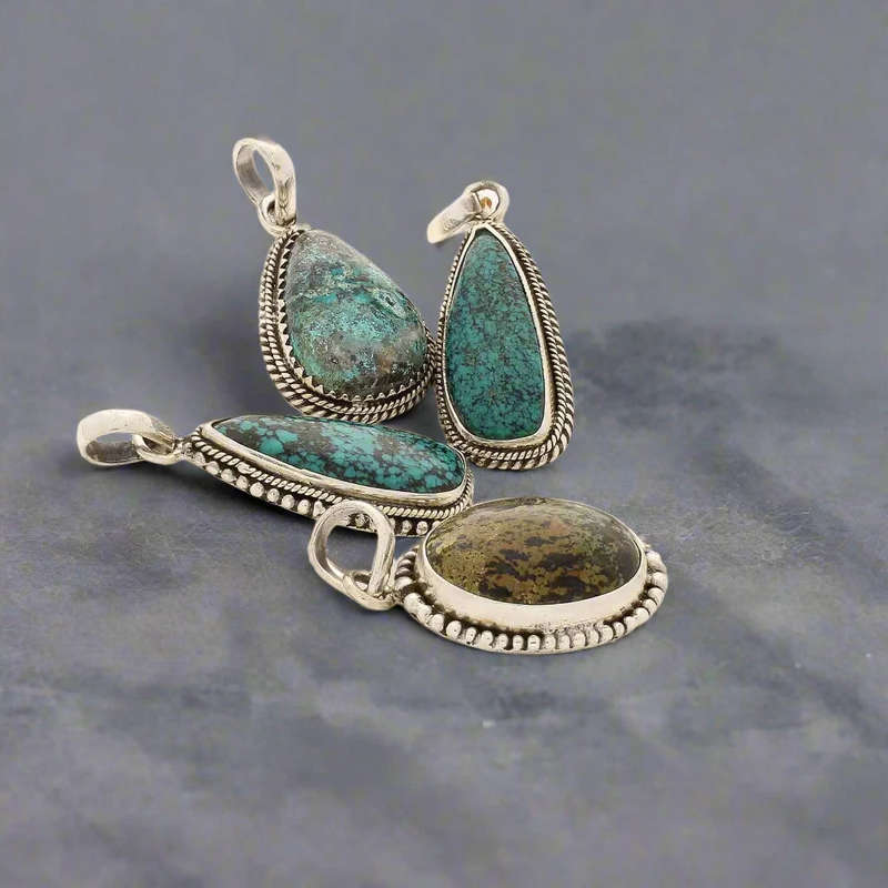 Chrysocolla Sterling Silver Pendant