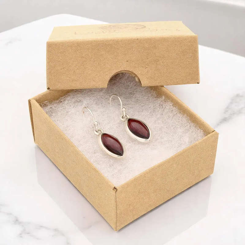Fiery Grace - Sterling Silver Garnet Drop Earrings