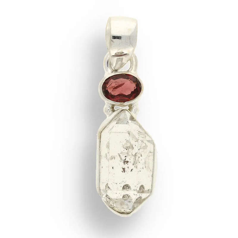 Herkimer & Garnet Duo in Sterling Silver - Celestial Sparkle