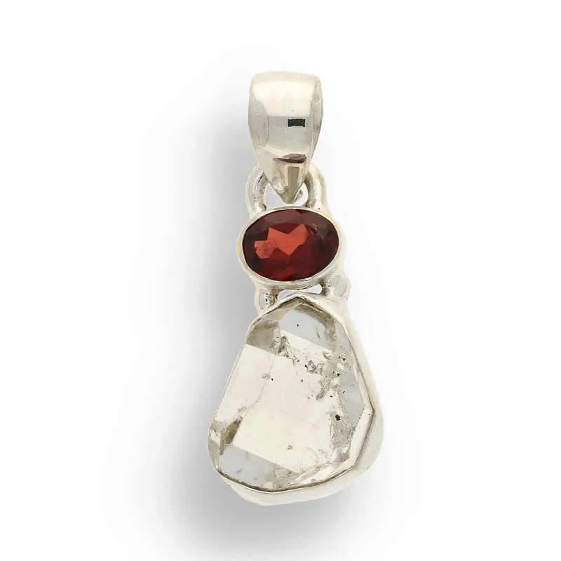 Herkimer & Garnet Duo in Sterling Silver - Celestial Sparkle