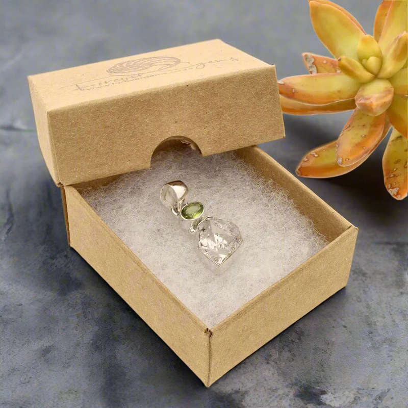 Herkimer & Peridot Silver Pendant - Manifest & Flourish