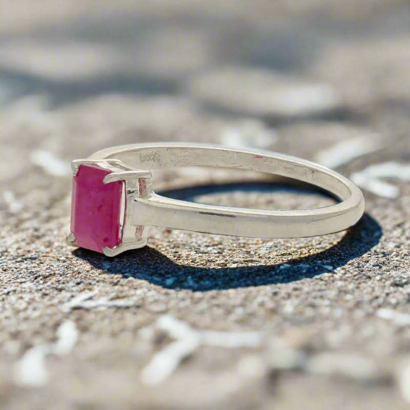 Ignite Your Passion: Natural Ruby Sterling Silver Ring