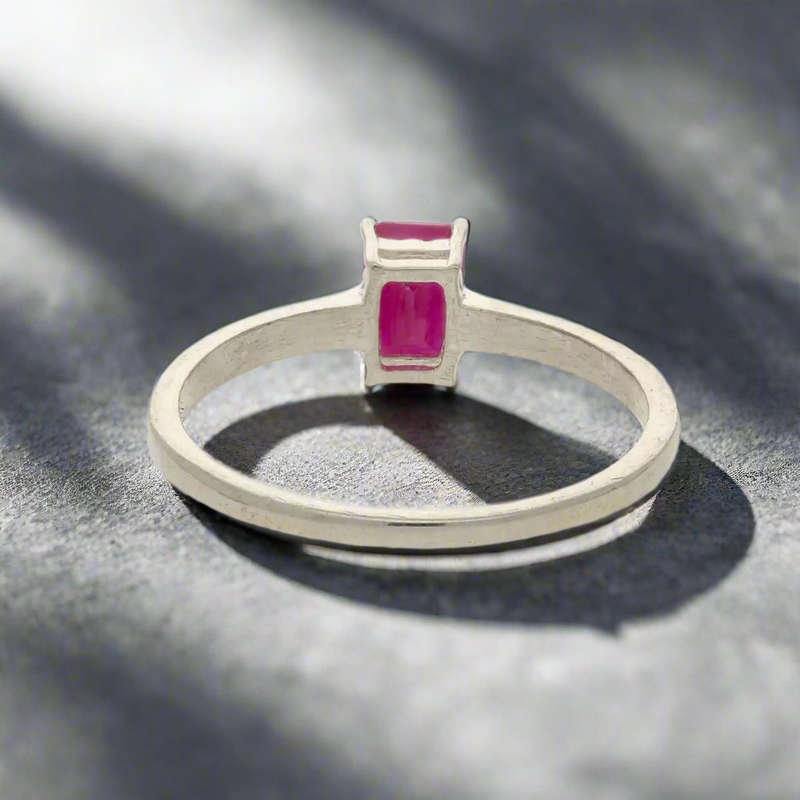 Ignite Your Passion: Natural Ruby Sterling Silver Ring