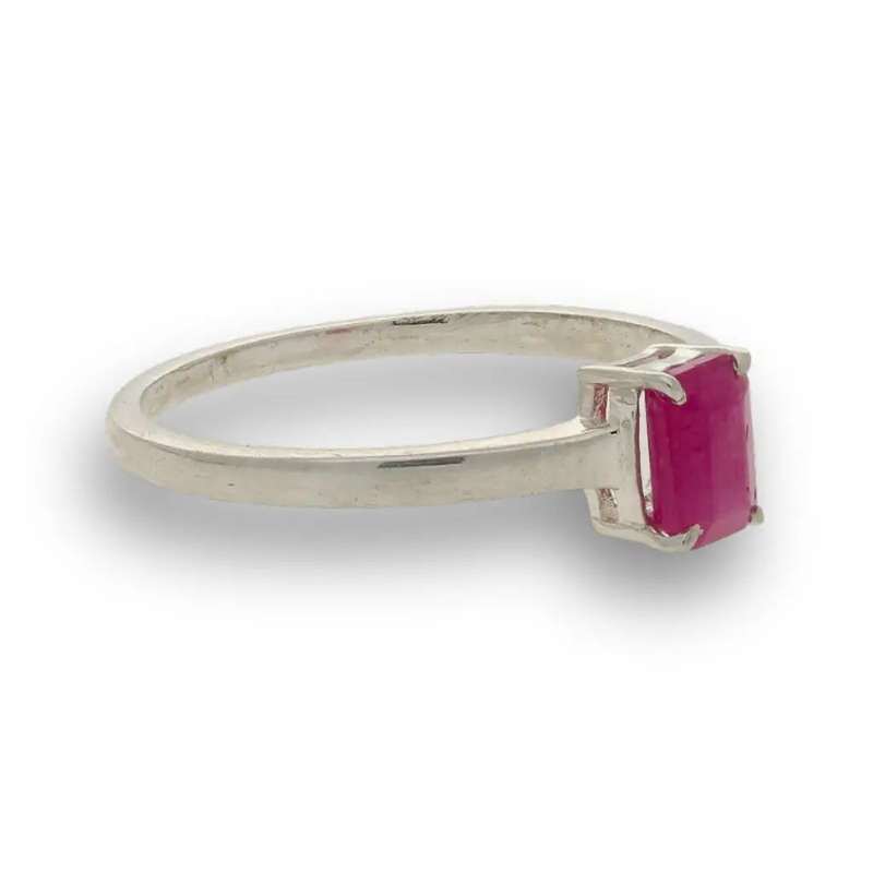 Ignite Your Passion: Natural Ruby Sterling Silver Ring