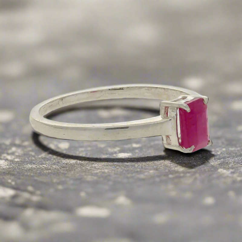 Ignite Your Passion: Natural Ruby Sterling Silver Ring