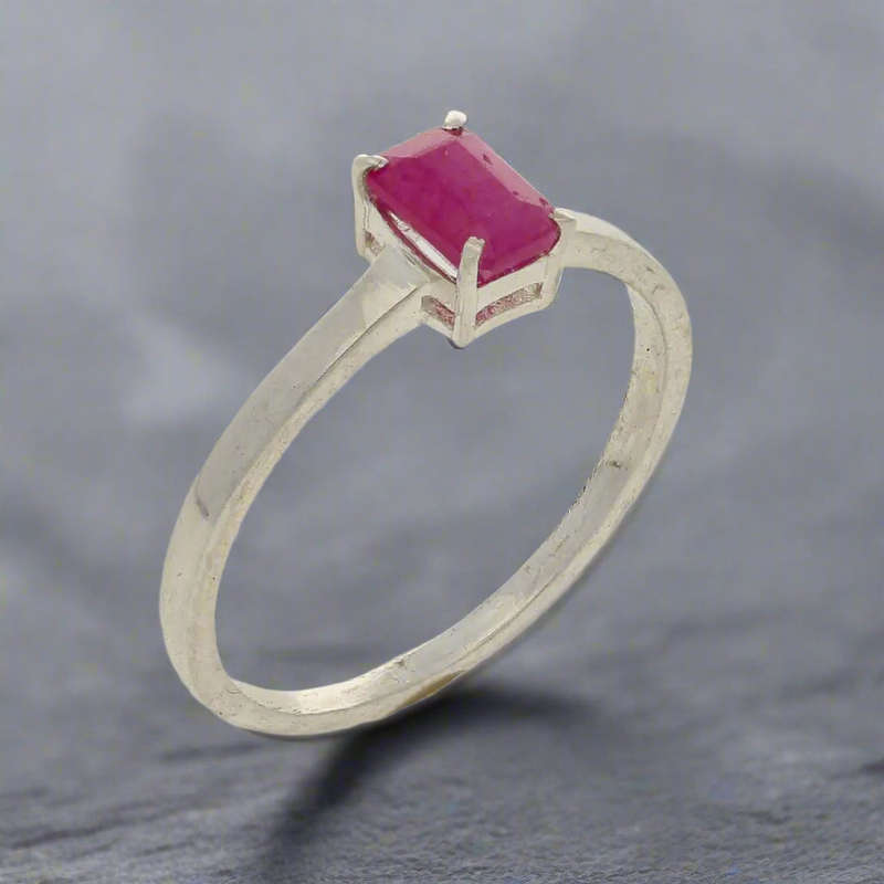 Ignite Your Passion: Natural Ruby Sterling Silver Ring