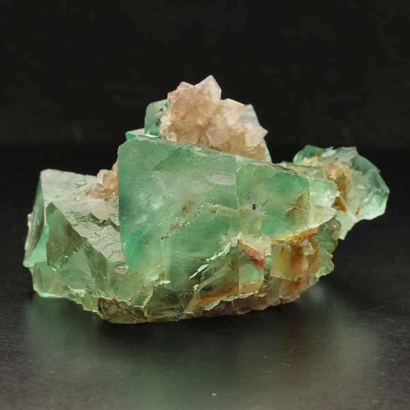 Exceptional Green Octahedral Fluorite Cluster with Quartz