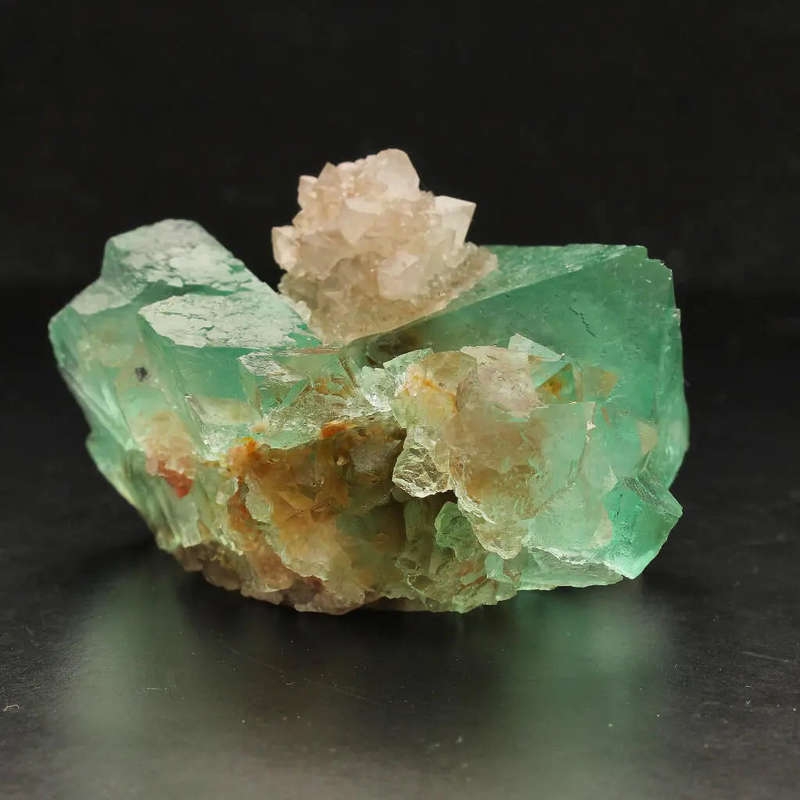Exceptional Green Octahedral Fluorite Cluster with Quartz
