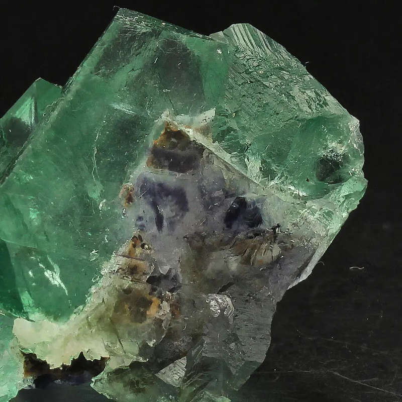 Rare Small Octahedral Fluorite Cluster with Green and Purple
