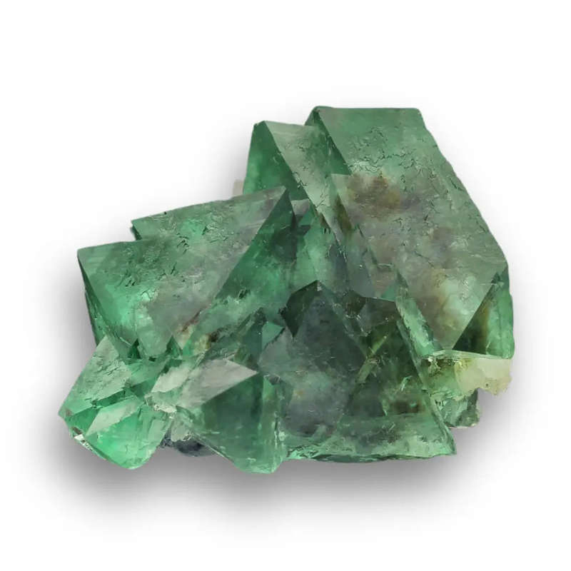 Rare Small Octahedral Fluorite Cluster with Green and Purple